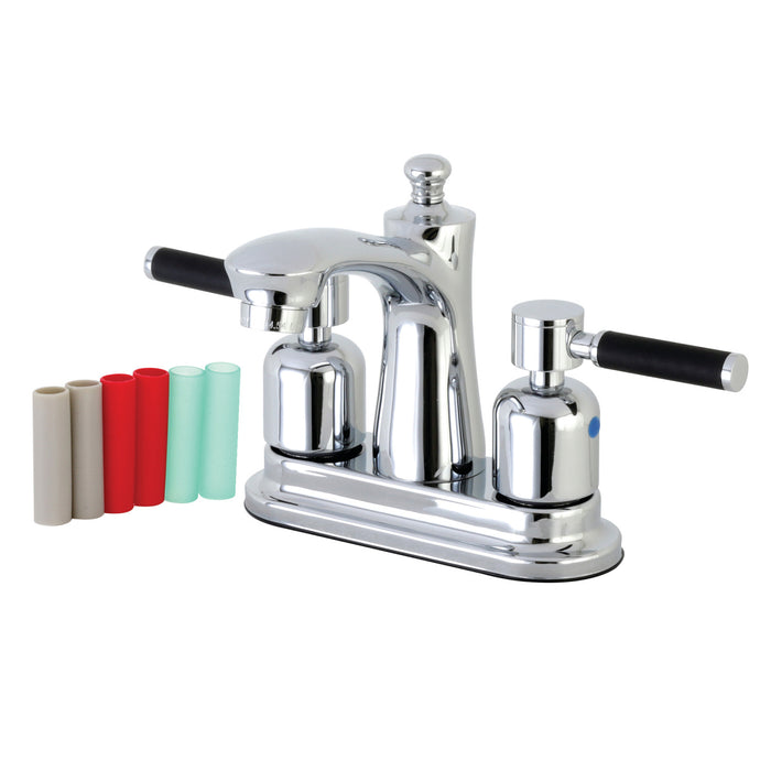 Kaiser FB7621DKL Double-Handle 3-Hole Deck Mount 4-Inch Centerset Bathroom Faucet with Pop-Up Drain, Polished Chrome