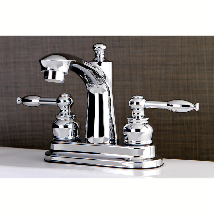 Knight FB7621KL Double-Handle 3-Hole Deck Mount 4-Inch Centerset Bathroom Faucet with Pop-Up Drain, Polished Chrome