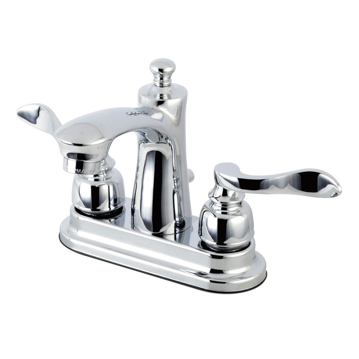 NuWave French FB7621NFL Double-Handle 3-Hole Deck Mount 4-Inch Centerset Bathroom Faucet with Pop-Up Drain, Polished Chrome