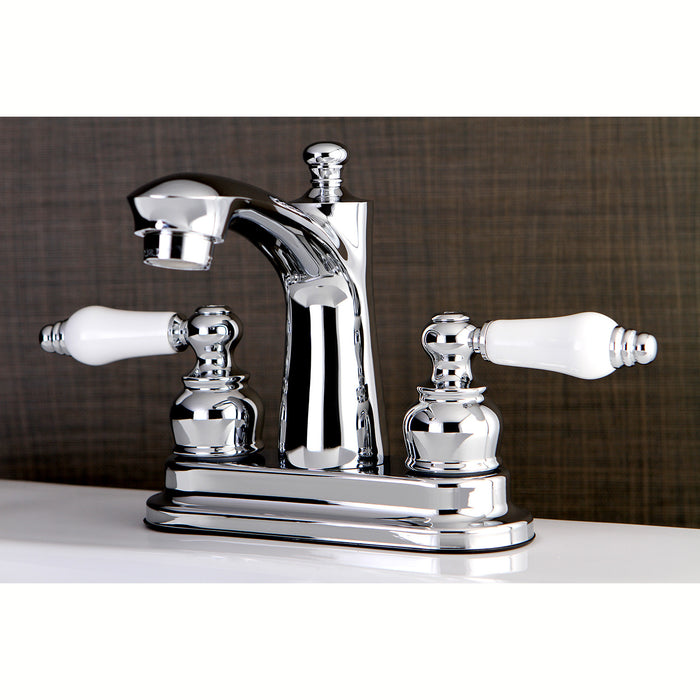 Victorian FB7621PL Double-Handle 3-Hole Deck Mount 4-Inch Centerset Bathroom Faucet with Pop-Up Drain, Polished Chrome