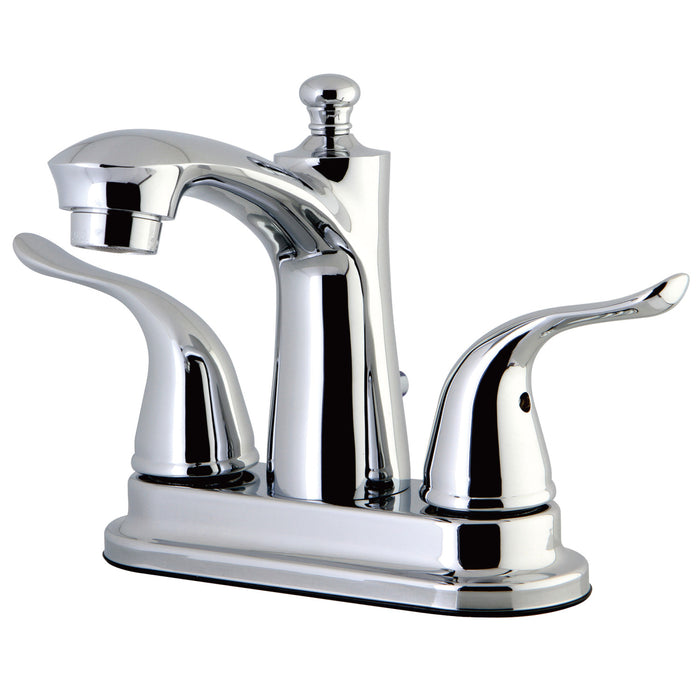 Yosemite FB7621YL Double-Handle 3-Hole Deck Mount 4-Inch Centerset Bathroom Faucet with Pop-Up Drain, Polished Chrome