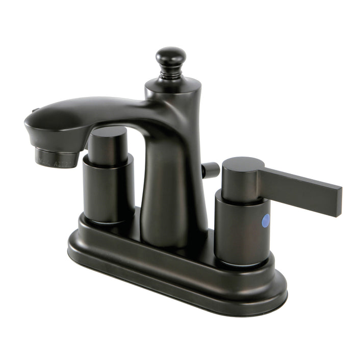 NuvoFusion FB7625NDL Double-Handle 3-Hole Deck Mount 4-Inch Centerset Bathroom Faucet with Pop-Up Drain, Oil Rubbed Bronze