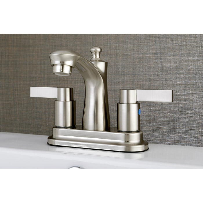 Concord FB7628DL Double-Handle 3-Hole Deck Mount 4-Inch Centerset Bathroom Faucet with Pop-Up Drain, Brushed Nickel