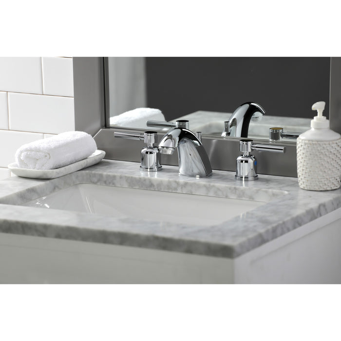 Concord FB8951DL Two-Handle 3-Hole Deck Mount Widespread Bathroom Faucet with Retail Pop-Up Drain, Polished Chrome