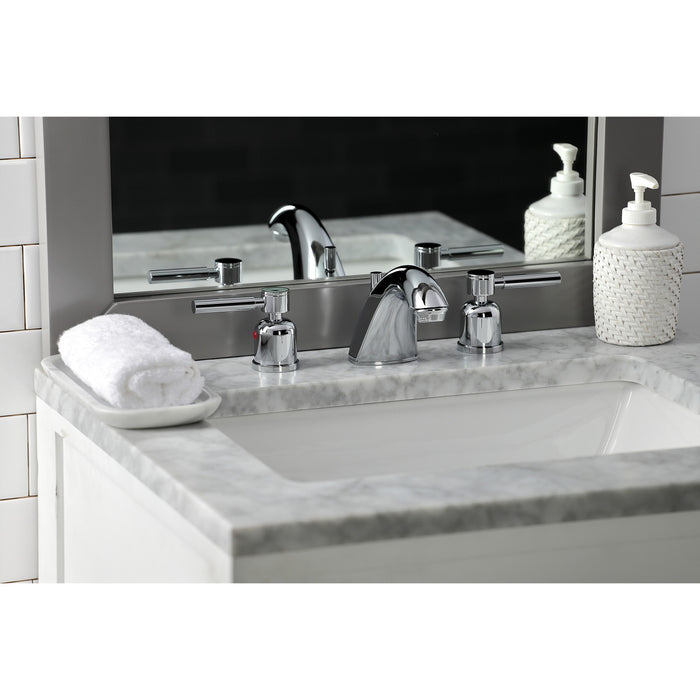 Concord FB8951DL Two-Handle 3-Hole Deck Mount Widespread Bathroom Faucet with Retail Pop-Up Drain, Polished Chrome