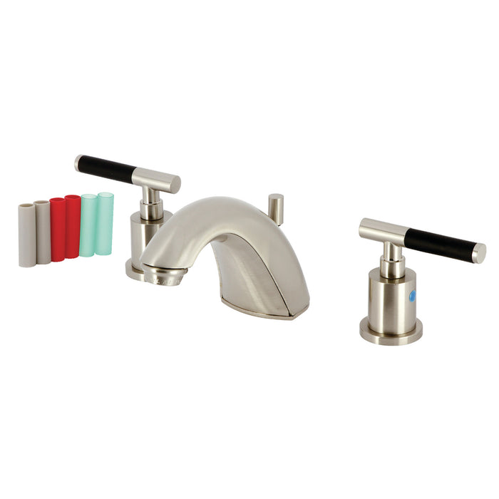 Kaiser FB8958CKL Two-Handle 3-Hole Deck Mount Widespread Bathroom Faucet with Retail Pop-Up Drain, Brushed Nickel