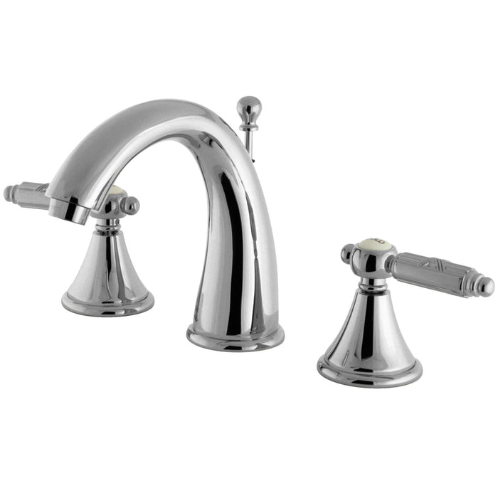 Georgian FS7981GL Two-Handle 3-Hole Deck Mount Widespread Bathroom Faucet with Brass Pop-Up Drain, Polished Chrome