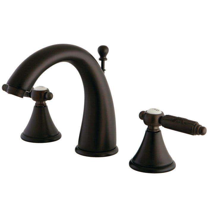 Georgian FS7985GL Two-Handle 3-Hole Deck Mount Widespread Bathroom Faucet with Brass Pop-Up Drain, Oil Rubbed Bronze