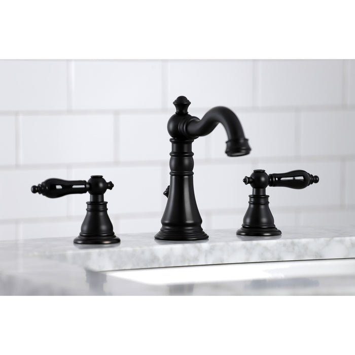 Duchess FSC1970AKL Two-Handle 3-Hole Deck Mount Widespread Bathroom Faucet with Brass Pop-Up Drain, Matte Black