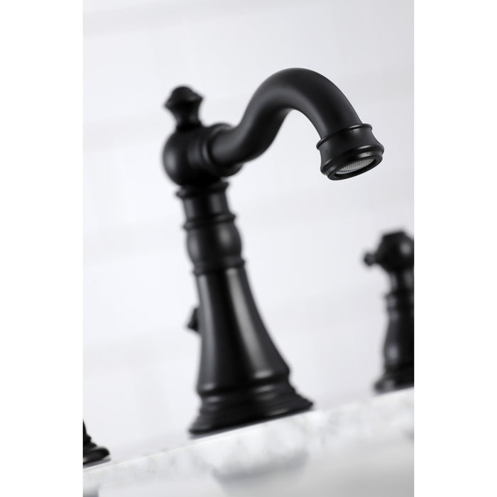 Duchess FSC1970AKL Two-Handle 3-Hole Deck Mount Widespread Bathroom Faucet with Brass Pop-Up Drain, Matte Black