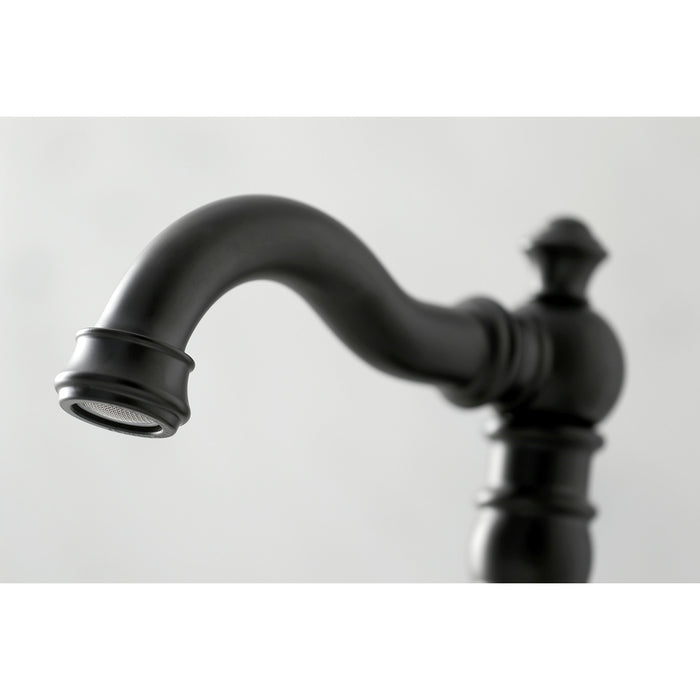 English Classic FSC1970PL Two-Handle 3-Hole Deck Mount Widespread Bathroom Faucet with Brass Pop-Up Drain, Matte Black