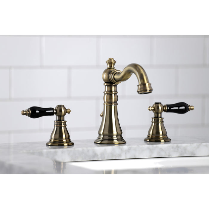 Duchess FSC19733AKL Two-Handle 3-Hole Deck Mount Widespread Bathroom Faucet with Brass Pop-Up Drain, Antique Brass