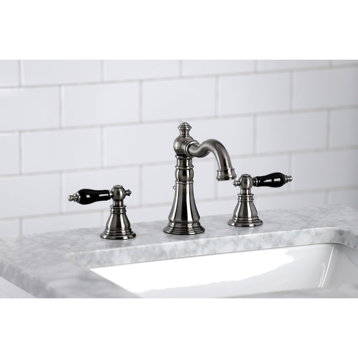 Duchess FSC1974AKL Two-Handle 3-Hole Deck Mount Widespread Bathroom Faucet with Brass Pop-Up Drain, Black Stainless