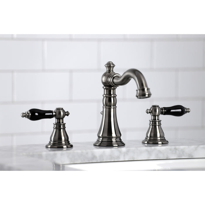 Duchess FSC1974AKL Two-Handle 3-Hole Deck Mount Widespread Bathroom Faucet with Brass Pop-Up Drain, Black Stainless