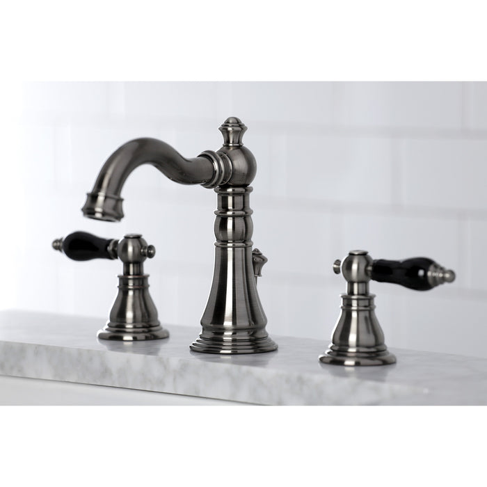 Duchess FSC1974AKL Two-Handle 3-Hole Deck Mount Widespread Bathroom Faucet with Brass Pop-Up Drain, Black Stainless