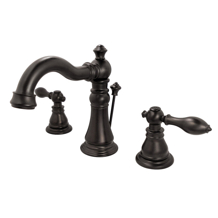 American Classic FSC1975ACL Two-Handle 3-Hole Deck Mount Widespread Bathroom Faucet with Retail Pop-Up Drain, Oil Rubbed Bronze