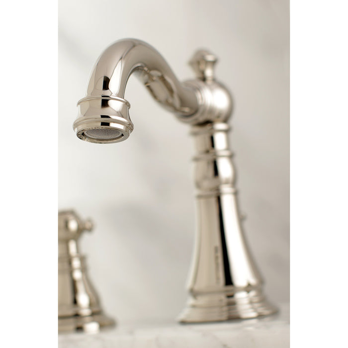 American Classic FSC1979ACL Two-Handle 3-Hole Deck Mount Widespread Bathroom Faucet with Brass Pop-Up Drain, Polished Nickel