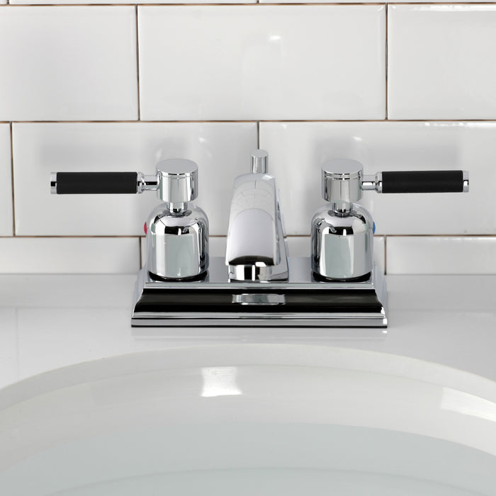 Kaiser FSC4641DKL Double-Handle 3-Hole Deck Mount 4-Inch Centerset Bathroom Faucet with Pop-Up Drain, Polished Chrome