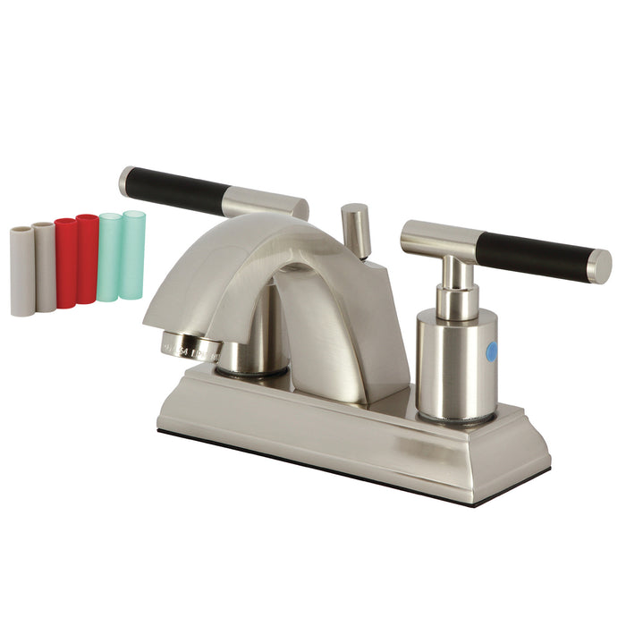 Kaiser FSC4648CKL Two-Handle 3-Hole Deck Mount 4" Centerset Bathroom Faucet with Pop-Up Drain, Brushed Nickel