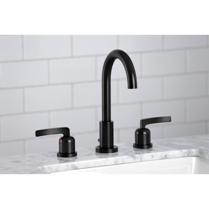 Centurion FSC8920EFL Two-Handle 3-Hole Deck Mount Widespread Bathroom Faucet with Brass Pop-Up Drain, Matte Black