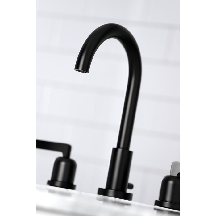 Centurion FSC8920EFL Two-Handle 3-Hole Deck Mount Widespread Bathroom Faucet with Brass Pop-Up Drain, Matte Black