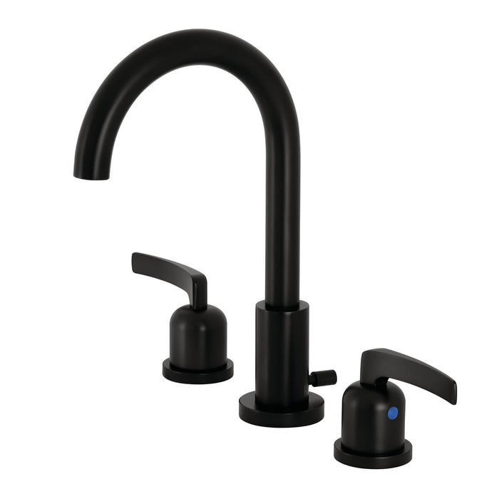 Centurion FSC8920EFL Two-Handle 3-Hole Deck Mount Widespread Bathroom Faucet with Brass Pop-Up Drain, Matte Black