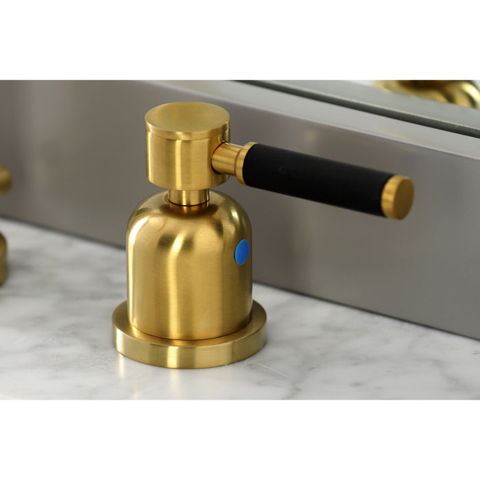 Kaiser FSC8923DKL Two-Handle 3-Hole Deck Mount Widespread Bathroom Faucet with Brass Pop-Up Drain, Brushed Brass