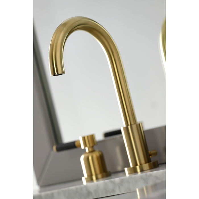 Kaiser FSC8923DKL Two-Handle 3-Hole Deck Mount Widespread Bathroom Faucet with Brass Pop-Up Drain, Brushed Brass