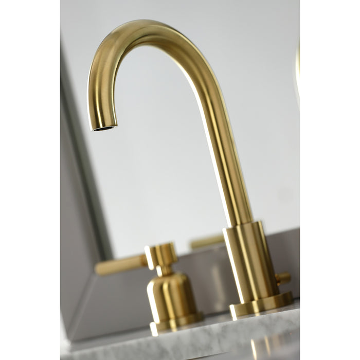 Concord FSC8923DL Two-Handle 3-Hole Deck Mount Widespread Bathroom Faucet with Brass Pop-Up Drain, Brushed Brass