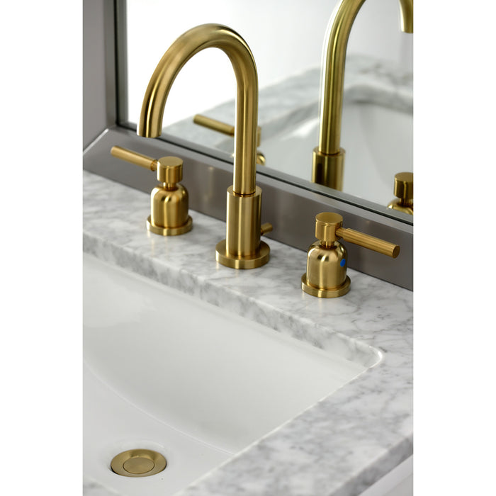 Concord FSC8923DL Two-Handle 3-Hole Deck Mount Widespread Bathroom Faucet with Brass Pop-Up Drain, Brushed Brass