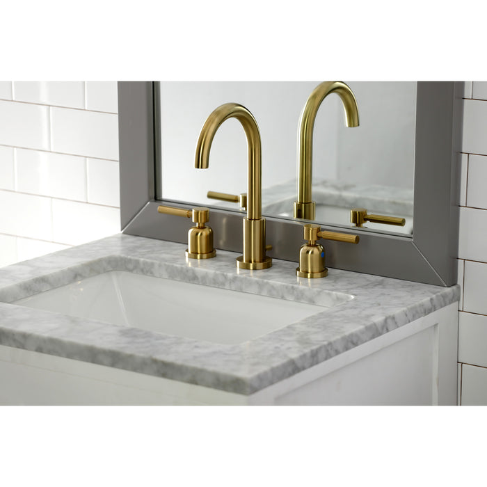 Concord FSC8923DL Two-Handle 3-Hole Deck Mount Widespread Bathroom Faucet with Brass Pop-Up Drain, Brushed Brass