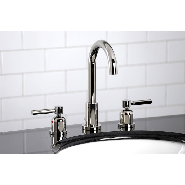 Concord FSC8929DL Two-Handle 3-Hole Deck Mount Widespread Bathroom Faucet with Brass Pop-Up Drain, Polished Nickel