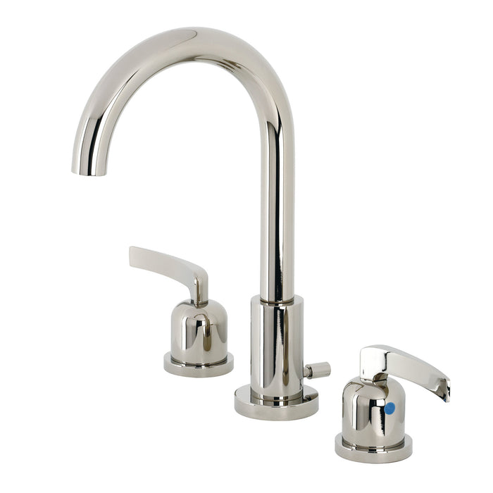 Centurion FSC8929EFL Two-Handle 3-Hole Deck Mount Widespread Bathroom Faucet with Brass Pop-Up Drain, Polished Nickel