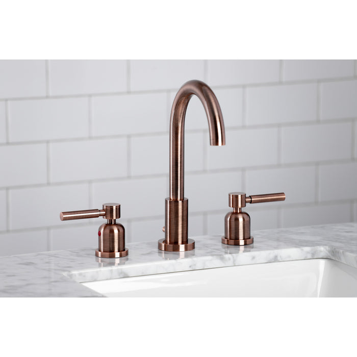 Concord FSC892DLAC Two-Handle 3-Hole Deck Mount Widespread Bathroom Faucet with Brass Pop-Up Drain, Antique Copper