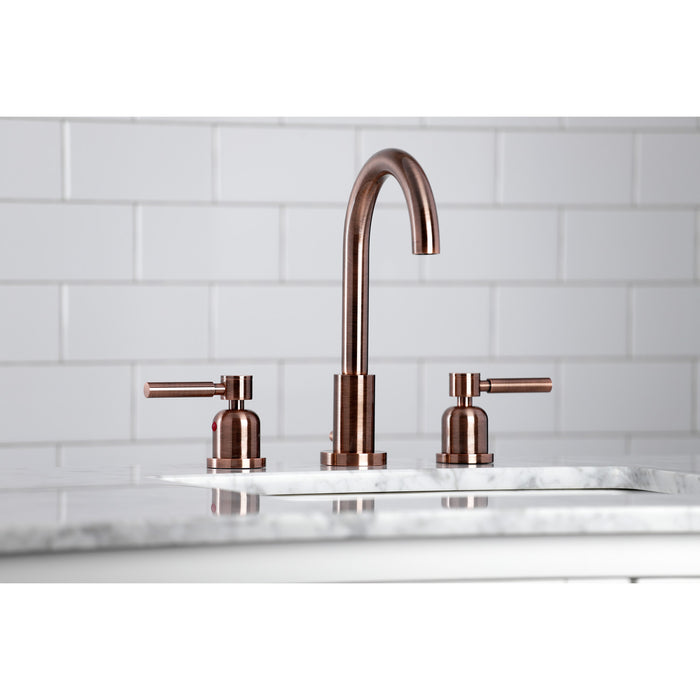 Concord FSC892DLAC Two-Handle 3-Hole Deck Mount Widespread Bathroom Faucet with Brass Pop-Up Drain, Antique Copper