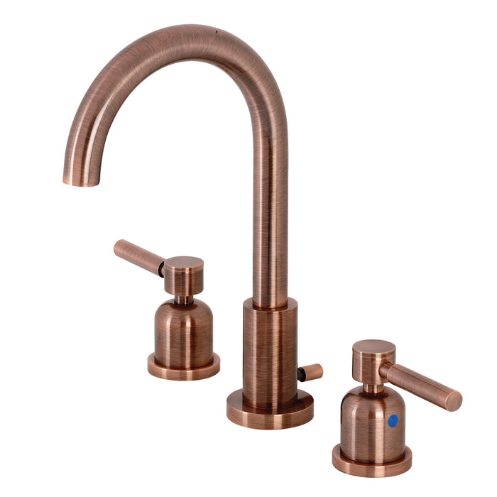 Concord FSC892DLAC Two-Handle 3-Hole Deck Mount Widespread Bathroom Faucet with Brass Pop-Up Drain, Antique Copper