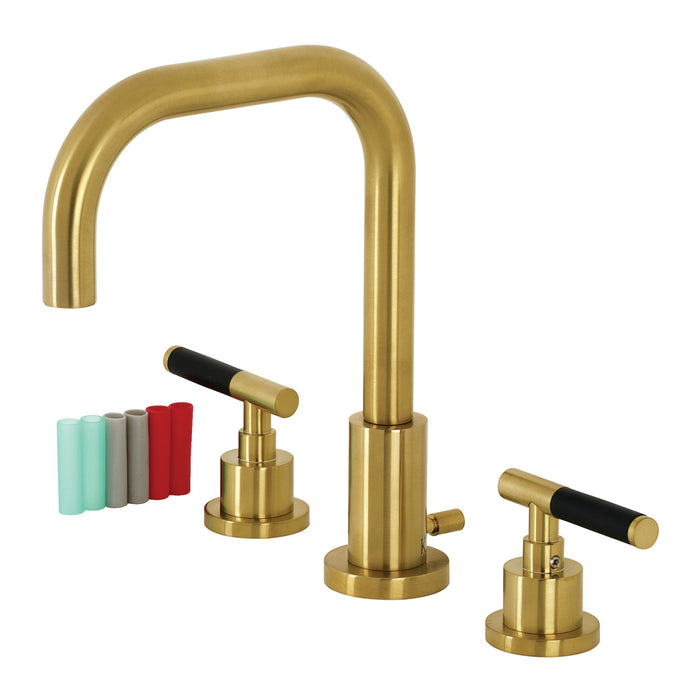 Kaiser FSC8933CKL Two-Handle 3-Hole Deck Mount Widespread Bathroom Faucet with Brass Pop-Up Drain, Brushed Brass