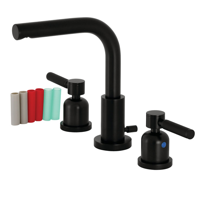 Kaiser FSC8950DKL Two-Handle 3-Hole Deck Mount Widespread Bathroom Faucet with Brass Pop-Up Drain, Matte Black