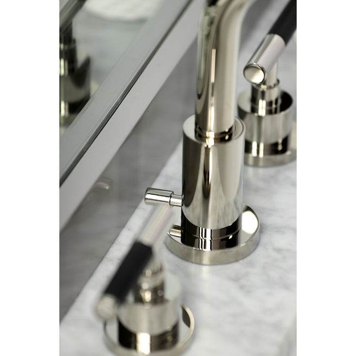 Kaiser FSC8959CKL Two-Handle 3-Hole Deck Mount Widespread Bathroom Faucet with Brass Pop-Up Drain, Polished Nickel