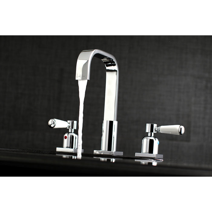 Paris FSC8961DPL Two-Handle 3-Hole Deck Mount Widespread Bathroom Faucet with Retail Pop-Up Drain, Polished Chrome