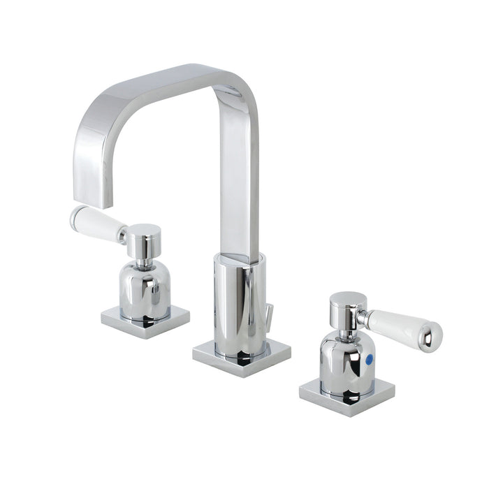 Paris FSC8961DPL Two-Handle 3-Hole Deck Mount Widespread Bathroom Faucet with Retail Pop-Up Drain, Polished Chrome