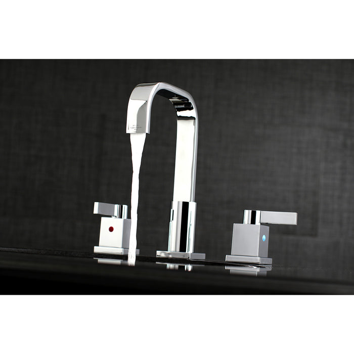 Meridian FSC8961NQL Two-Handle 3-Hole Deck Mount Widespread Bathroom Faucet with Retail Pop-Up Drain, Polished Chrome