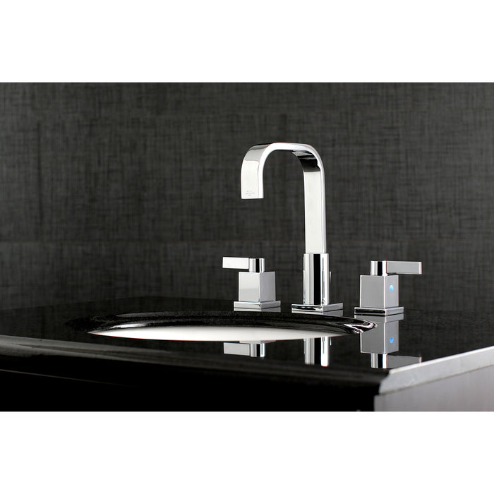 Meridian FSC8961NQL Two-Handle 3-Hole Deck Mount Widespread Bathroom Faucet with Retail Pop-Up Drain, Polished Chrome