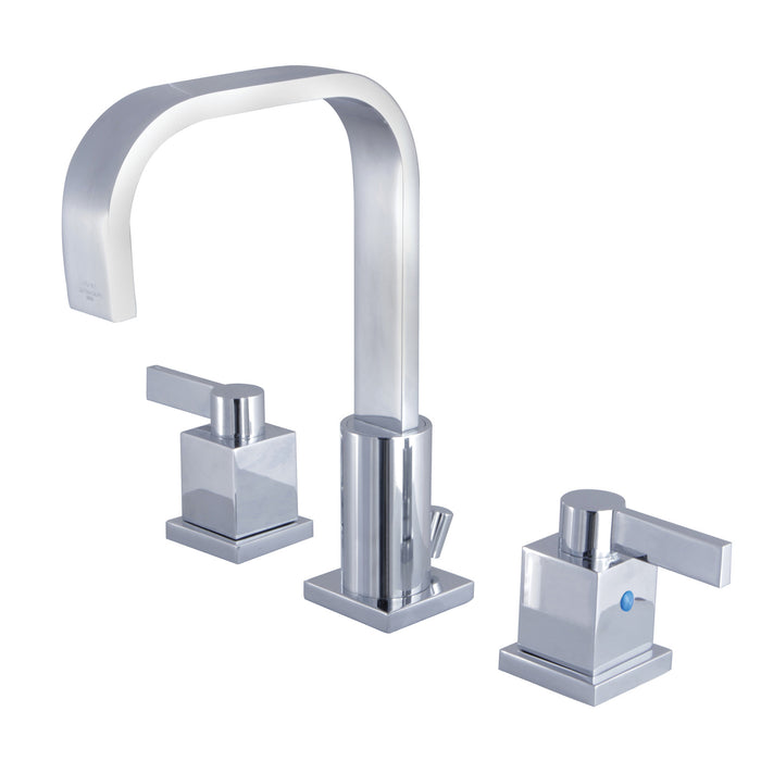 Meridian FSC8961NQL Two-Handle 3-Hole Deck Mount Widespread Bathroom Faucet with Retail Pop-Up Drain, Polished Chrome