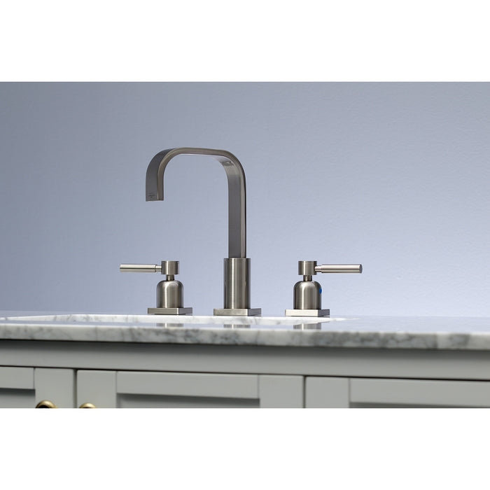 Concord FSC8968DL Two-Handle 3-Hole Deck Mount Widespread Bathroom Faucet with Retail Pop-Up Drain, Brushed Nickel