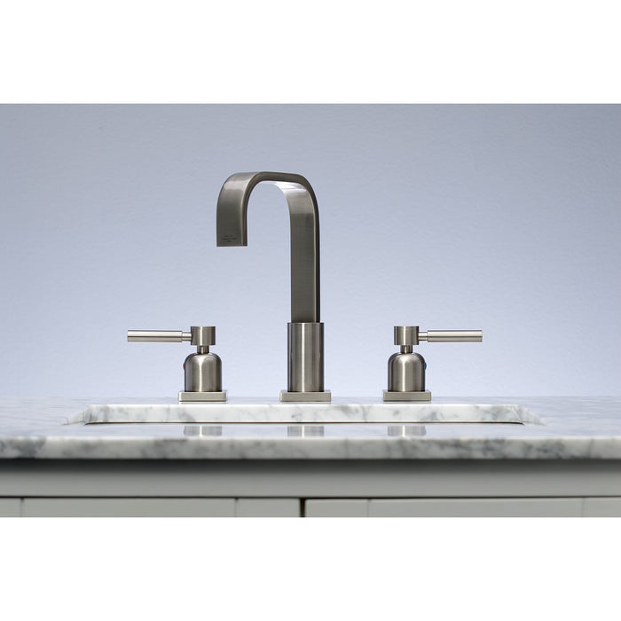 Concord FSC8968DL Two-Handle 3-Hole Deck Mount Widespread Bathroom Faucet with Retail Pop-Up Drain, Brushed Nickel