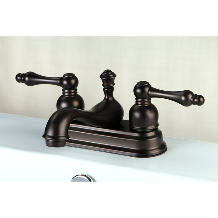 American Classic FSY3605ACL Double-Handle 3-Hole Deck Mount 4-Inch Centerset Bathroom Faucet with Pop-Up Drain, Oil Rubbed Bronze