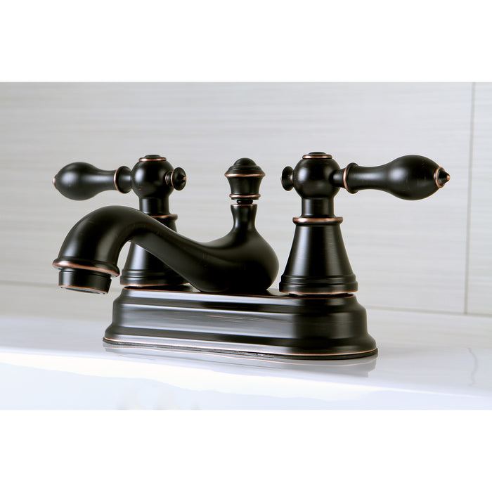 English Classic FSY3606AL Double-Handle 3-Hole Deck Mount 4-Inch Centerset Bathroom Faucet with Pop-Up Drain, Naples Bronze