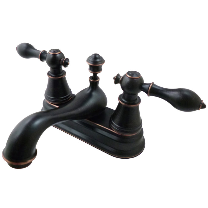 English Classic FSY3606AL Double-Handle 3-Hole Deck Mount 4-Inch Centerset Bathroom Faucet with Pop-Up Drain, Naples Bronze