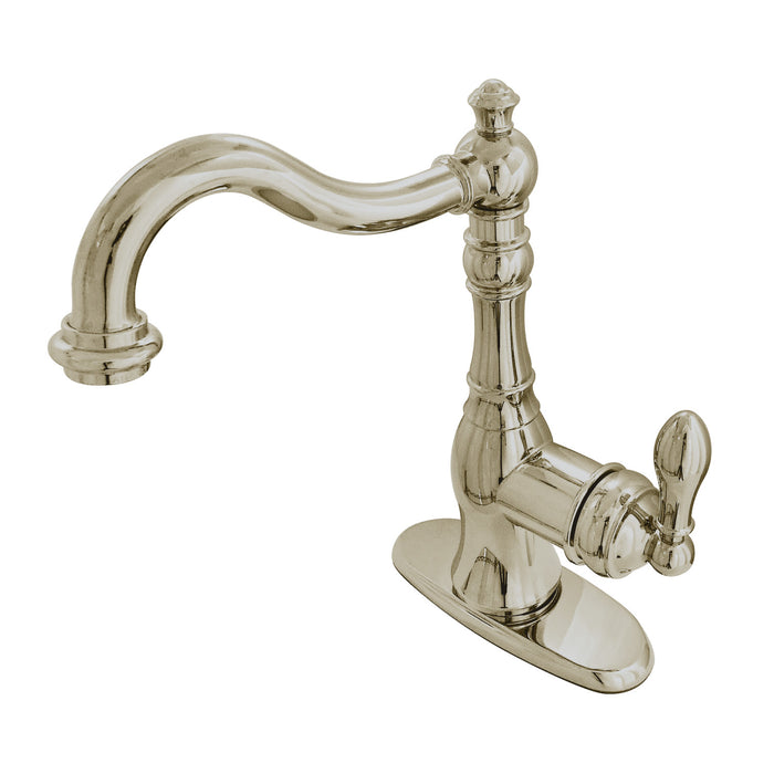 American Classic FSY7708ACL Single-Handle 1-or-3 Hole Deck Mount 4-Inch Centerset Bathroom Faucet with Push-Up Pop-Up, Brushed Nickel